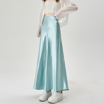 Classic Midi A-Line Skirt with High Waist
