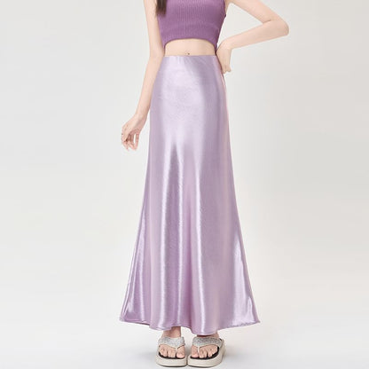 Classic Midi A-Line Skirt with High Waist
