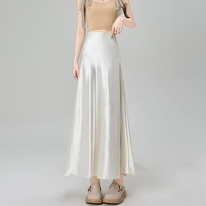 Classic Midi A-Line Skirt with High Waist