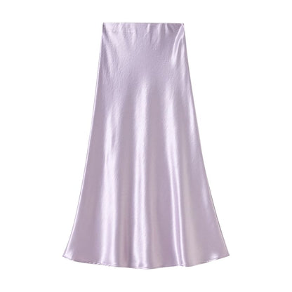 Classic Midi A-Line Skirt with High Waist