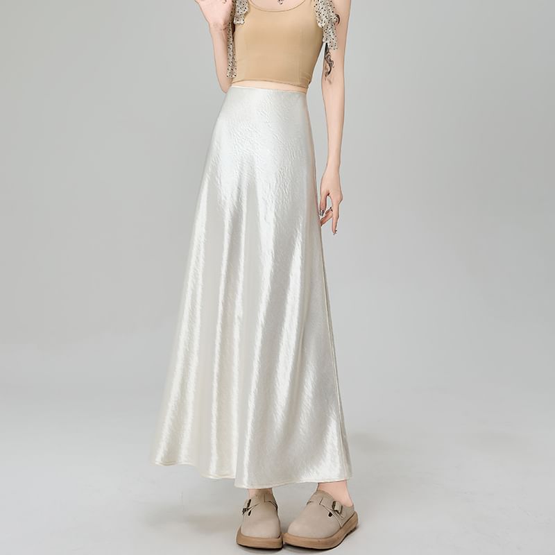Classic Midi A-Line Skirt with High Waist