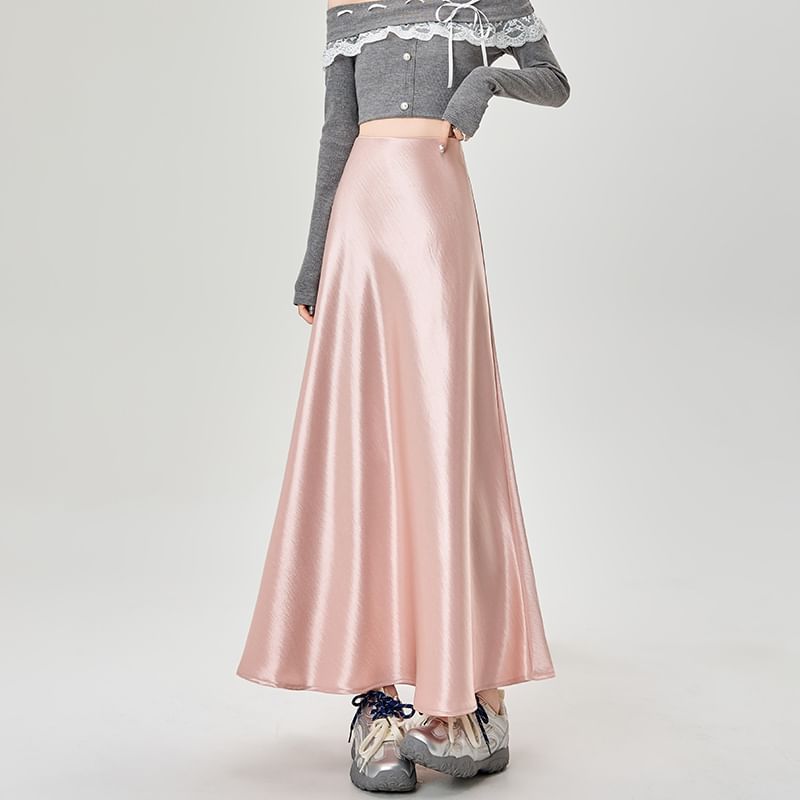 Classic Midi A-Line Skirt with High Waist
