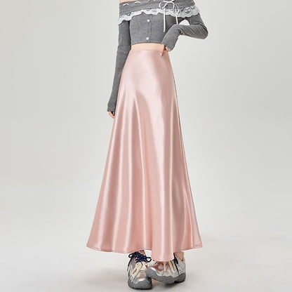 Classic Midi A-Line Skirt with High Waist