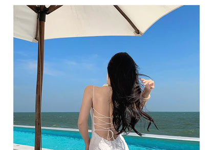 Spaghetti Strap Jacquard Open Back Maxi Mermaid Dress