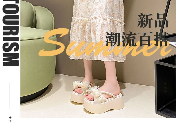 Flower Platform Slide Sandals