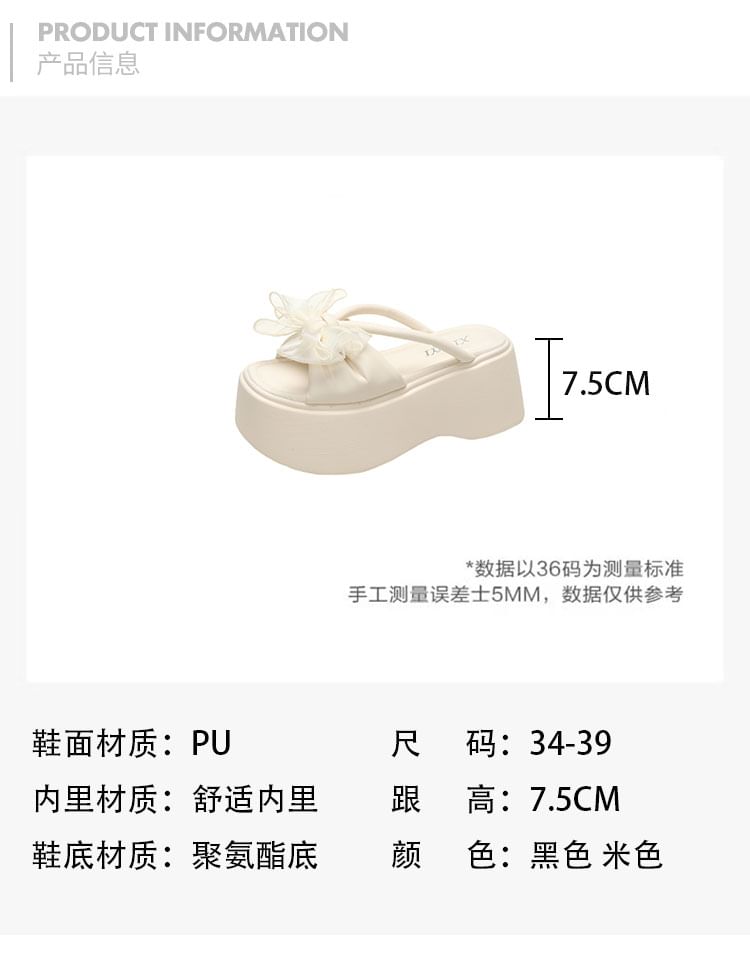 Flower Platform Slide Sandals