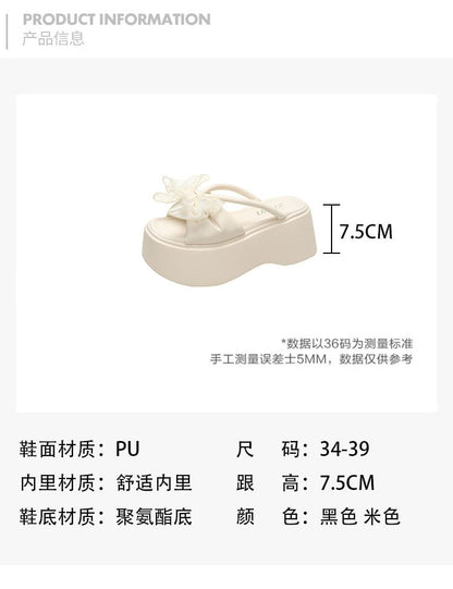 Flower Platform Slide Sandals