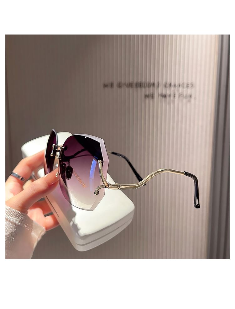 Set:  Gradient Frameless Sunglasses + Case + Cleaning Cloth (Various Designs)