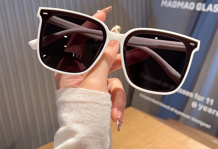 Square Polarized Sunglasses / Case / Pouch / Cleaning Cloth / Set