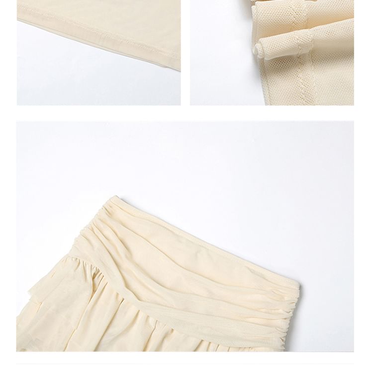 Cowl Neck Solid Cropped Halter & Asymmetric Long A-Line Skirt Set