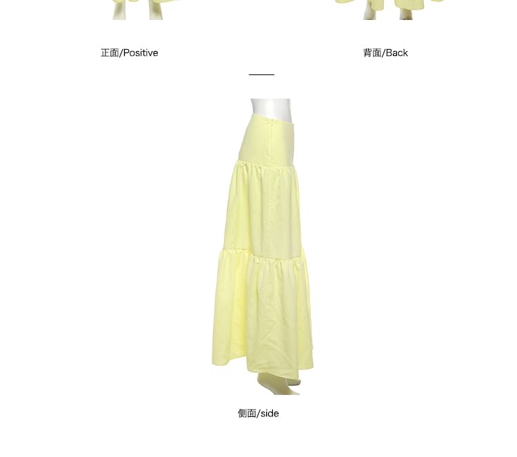 Low-Rise Solid Maxi Flared Skirt & Leopard Off-Shoulder Crop Top