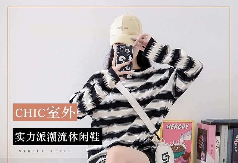 Color Block Lace-Up Faux Leather Sneakers