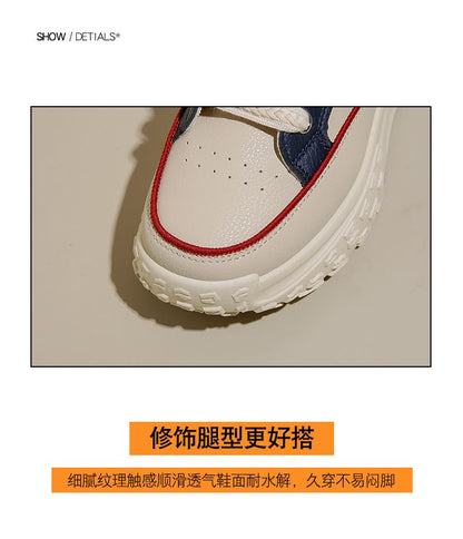 Platform Lace-Up Faux Leather Sneakers