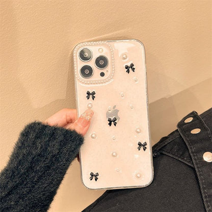 Faux Pearl Bow iPhone Case