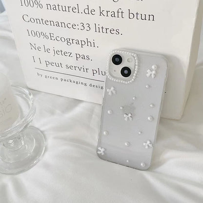 Faux Pearl Bow iPhone Case