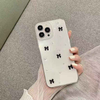 Faux Pearl Bow iPhone Case