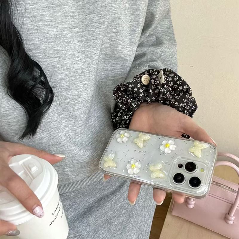 Glitter Floral iPhone Case