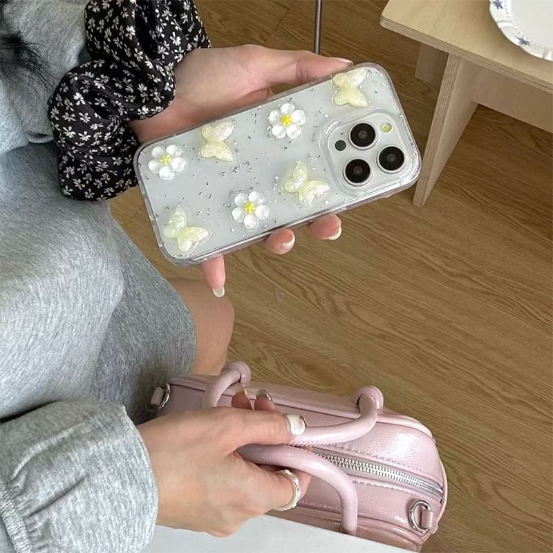 Glitter Floral iPhone Case