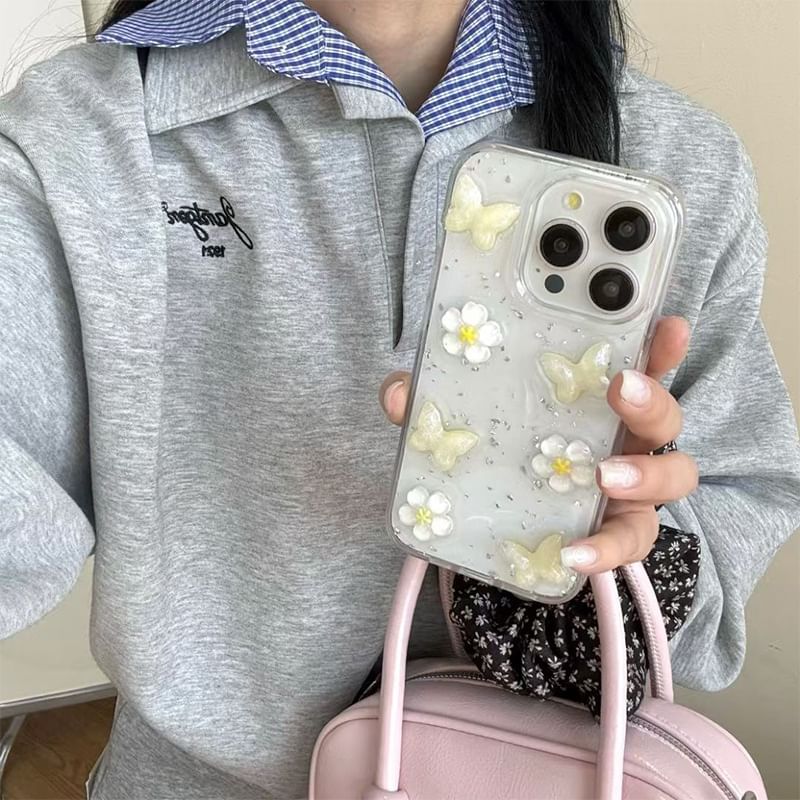 Glitter Floral iPhone Case