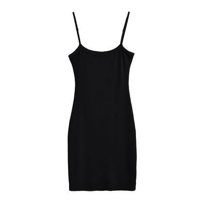 Spaghetti Strap Scoop Neck Plain Mini Bodycon Dress