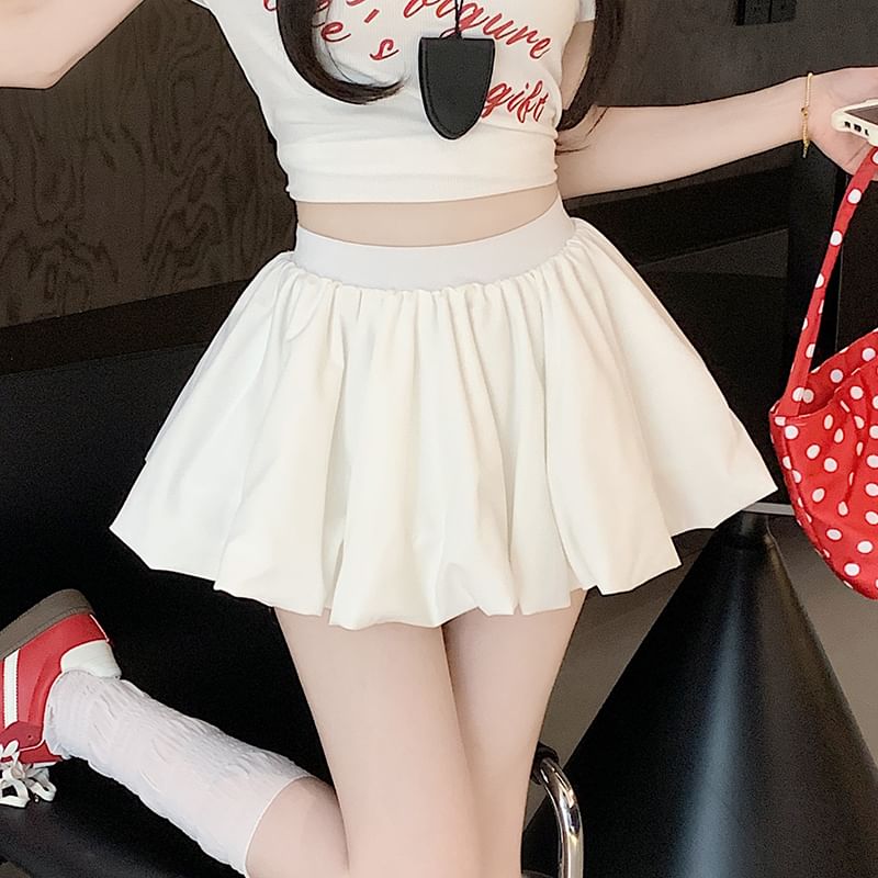 High-Waist Mini Flared Pleated Skirt