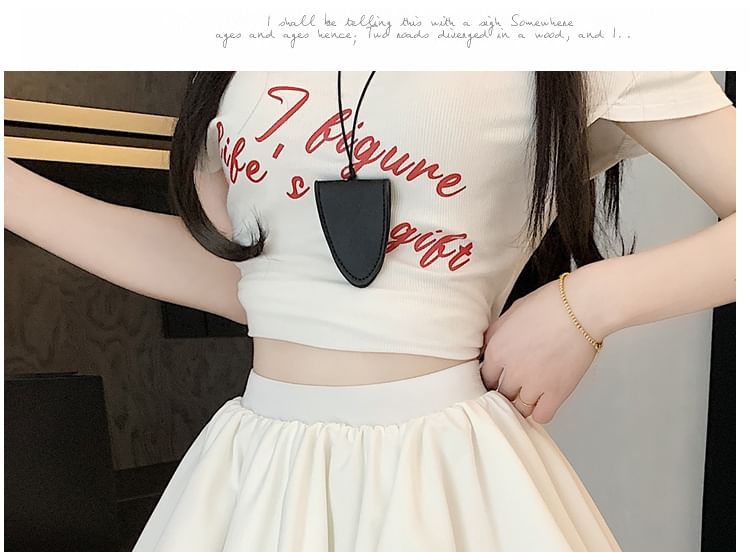 High-Waist Mini Flared Pleated Skirt
