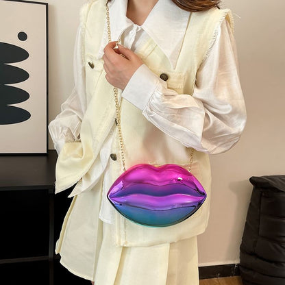 Chain Strap Lips Crossbody Bag