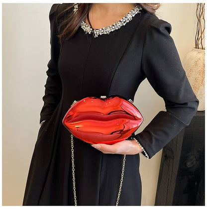 Chain Strap Lips Crossbody Bag