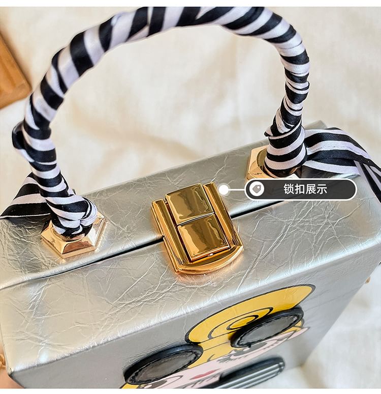 Cartoon Print Chain Strap Crossbody Bag
