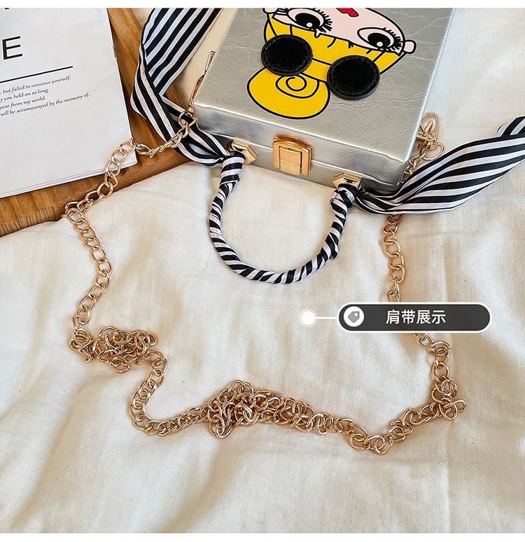 Cartoon Print Chain Strap Crossbody Bag