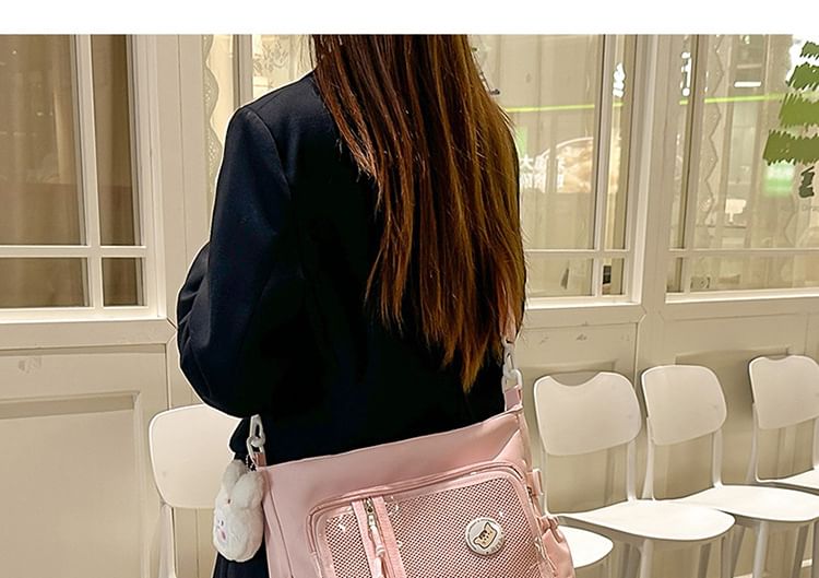 Set: Gingham Multi-Pocket Tote Bag + Badge