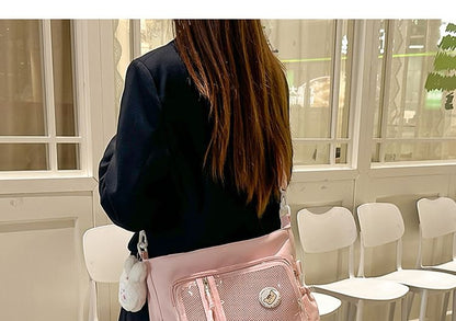 Set: Gingham Multi-Pocket Tote Bag + Badge