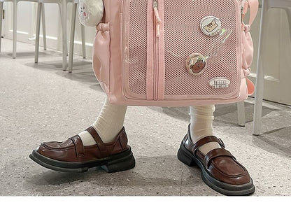 Set: Gingham Multi-Pocket Tote Bag + Badge