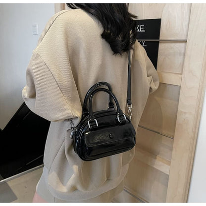 Multi-Pocket Faux Leather Crossbody Bag