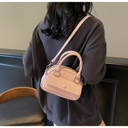 Multi-Pocket Faux Leather Crossbody Bag