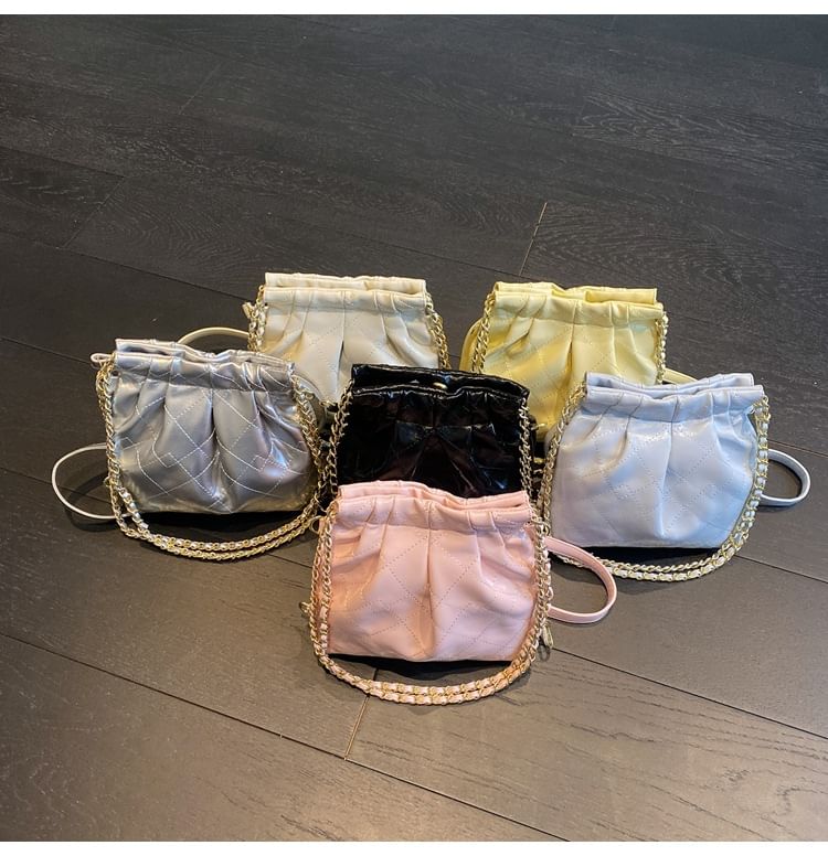 Multi-Way Quilted Chain Strap Faux Leather Shoulder Bag