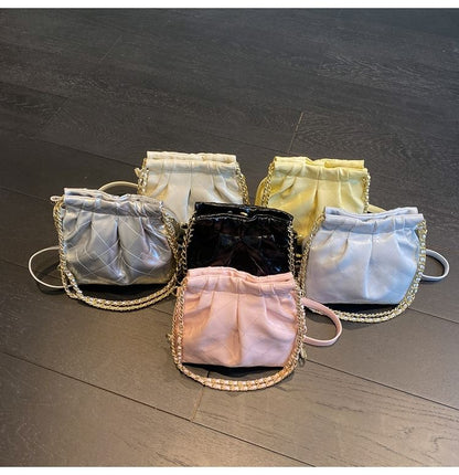 Multi-Way Quilted Chain Strap Faux Leather Shoulder Bag