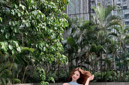 Plain Ruffle Crop Camisole Top / High Waist Tiered Mini A-Line Skirt