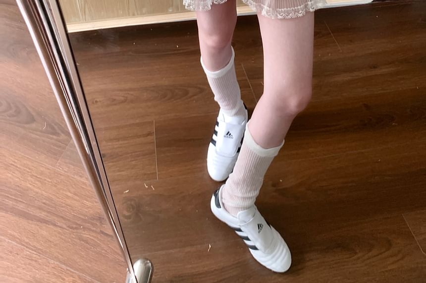 High Waist Plain Tiered Panel Lace Mini A-Line Skirt