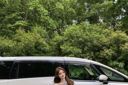 Set: Sleeveless Cold Shoulder Panel Lace Crop Top + High Waist Mini Pencil Skirt