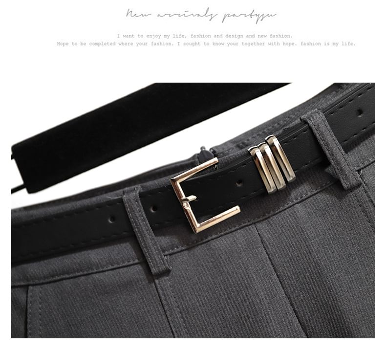 High-Waist Solid Long Flared Skirt