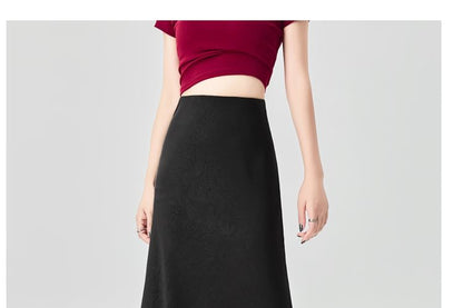 High-Waist Solid Long Mermaid Skirt