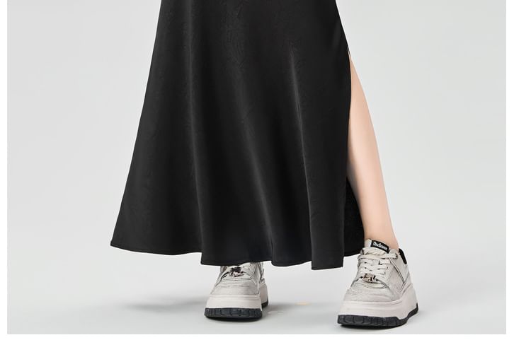 High-Waist Solid Long Mermaid Skirt