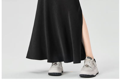 High-Waist Solid Long Mermaid Skirt