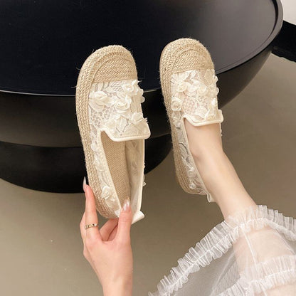 Floral Slip-Ons Espadrille Mesh