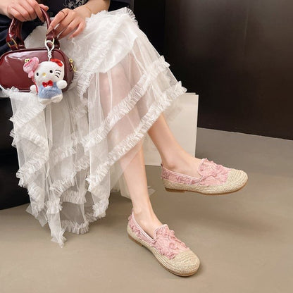 Floral Slip-Ons Espadrille Mesh