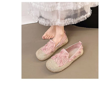 Floral Slip-Ons Espadrille Mesh