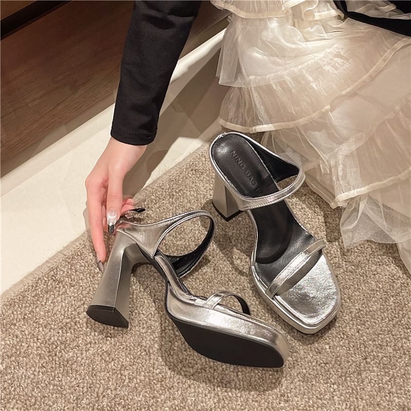 Sandals Slide Heel Chunky