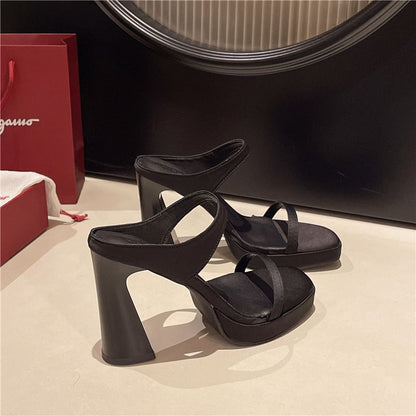 Sandals Slide Heel Chunky