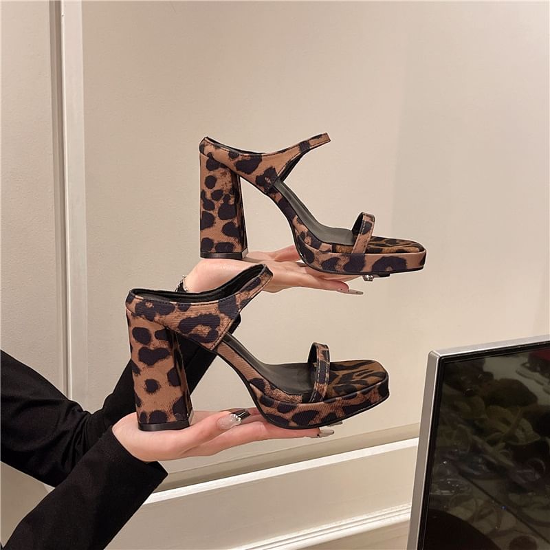 Sandals Slide Heel Chunky